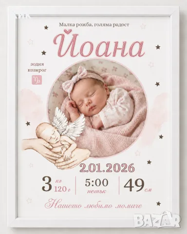 Персонализирана картина за бебе , снимка 6 - Картини - 55782448