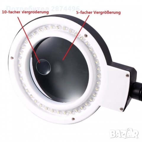 808 Увеличителна лампа с лупа 5Х и 10Х, снимка 4 - Други инструменти - 35832591