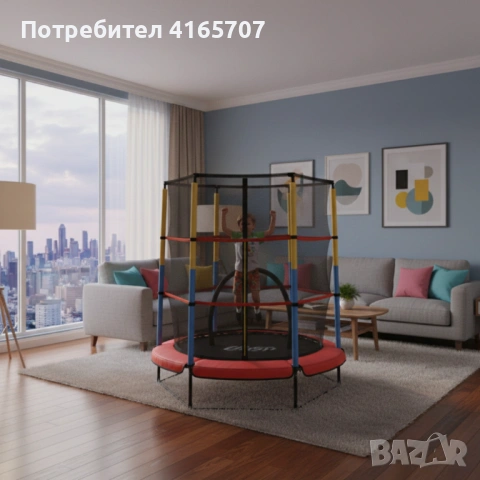 Батут 4,5ft 140см с вътрешна мрежа - червен, снимка 2 - Други спортове - 53528784