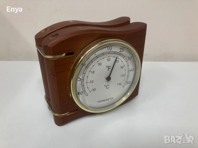 Дървена станция с часовник и термометър - винтидж стил, снимка 4 - Антикварни и старинни предмети - 52582512