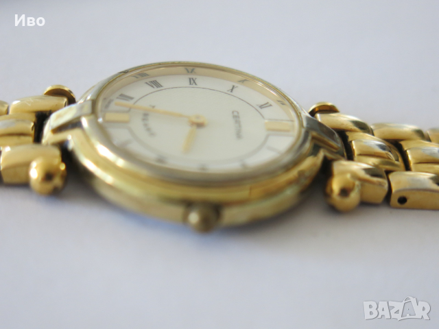 Дамски ретро часовник Certina Tangaro Quartz, позлатен, снимка 15 - Дамски - 44635734