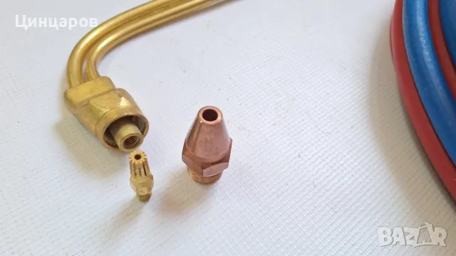 Резак 500мм,двутръбен,маркуч 10м.сдвоен,регулатори кислород и пропан-бутан , снимка 2 - Други инструменти - 48782116