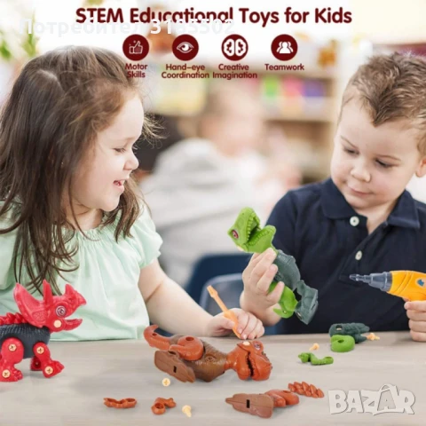 Динозавър за сглобяване с винтоверт – Игра и обучение в едно, снимка 7 - Други - 51252351