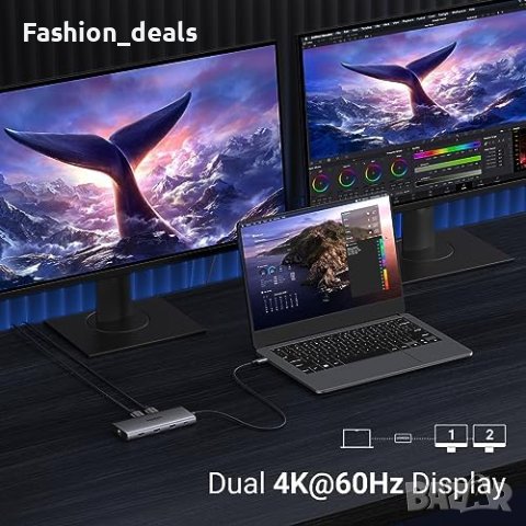 Нов UGREEN Revodok Pro USB C Hub: 10-в-1 Станция, HDMI 4K&8K, снимка 8 - Друга електроника - 42742173