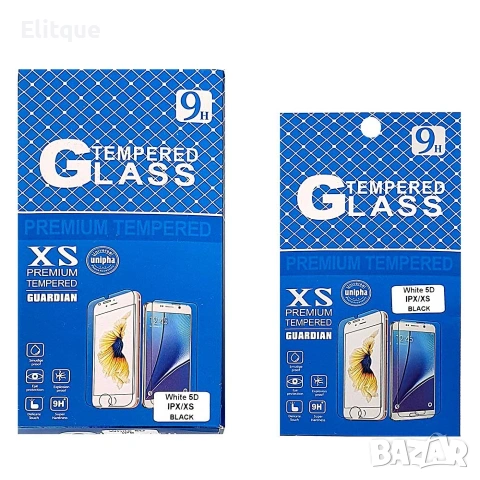 10 бр. 5D стъклен протектор Iphone XS-BLACK-SIN
