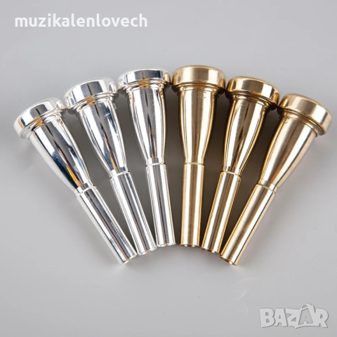 Професионален мундщук за Б Тромпет Злато 3C/5C/7C Brass Trumpet Mouthpiece Small Mouth for Bach , снимка 1 - Духови инструменти - 30986094