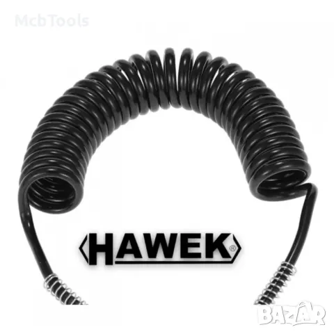 Спирален маркуч за въздух с бързи връзки 10, 15 м. / 5 х 8 мм HAWEK, снимка 4 - Други инструменти - 49304764