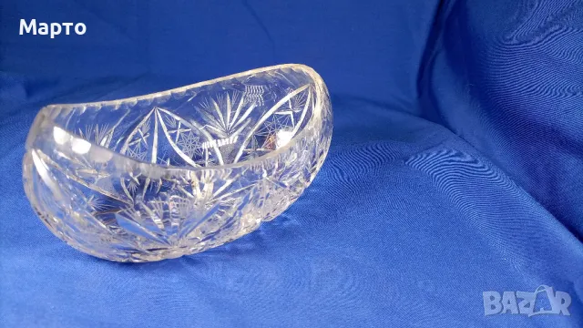 Кристална фруктиера, бонбониера, масивна, гондола, снимка 6 - Прибори за хранене, готвене и сервиране - 50174414