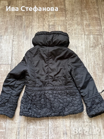 Черно зимно кукленско кокетно ново елегантно шушляково яке баклавички широка шал яка Л/ХЛ, снимка 3 - Якета - 46483567