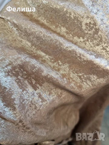 Дълга Арабска Рокля с Бляскав Ефект / Блестящи Отражения Течно Злато с връзване, снимка 5 - Рокли - 51007162