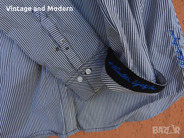 GUESS официална дамска риза сиво раирана оригинална (S), снимка 6 - Ризи - 34339256