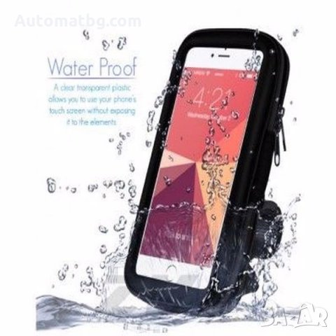 Стойка за телефон Automat, Калъф за Велосипед и Мотор, Водонепромокаем калъф, Черен, снимка 6 - Аксесоари за велосипеди - 35934662