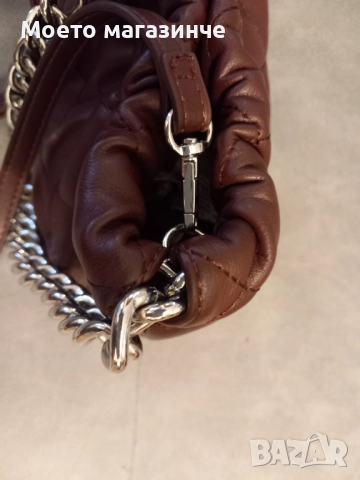 Нова елегантна малка кафява дамска чанта, снимка 5 - Чанти - 51842714