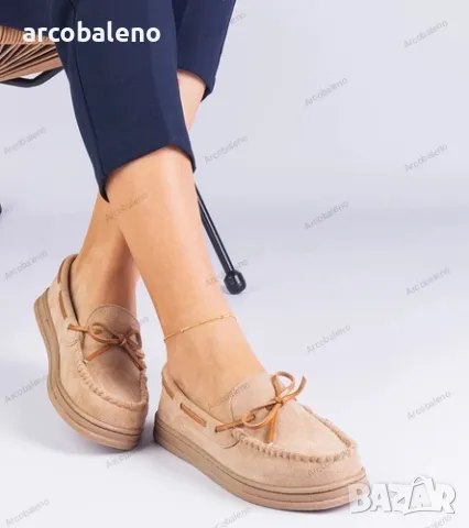 Дамски мокасини от еко велур с панделка Sarina, 4цвята , снимка 11 - Дамски ежедневни обувки - 48951730