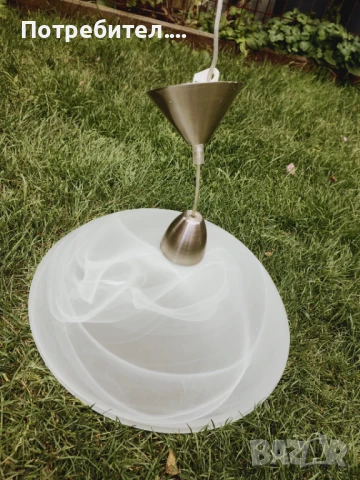 Два стъклени плафона за висяща лампа, снимка 2 - Настолни лампи - 50982734