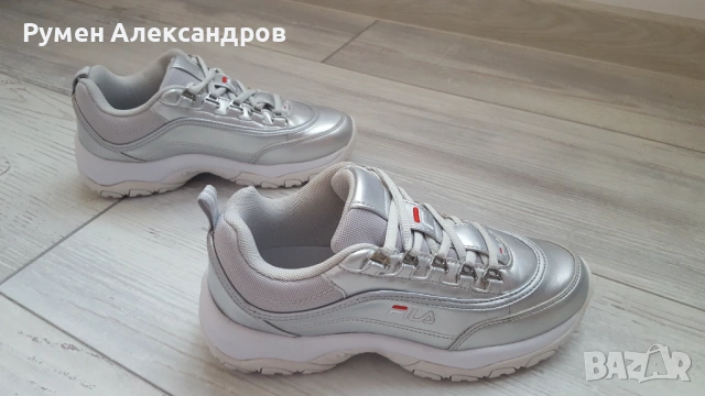 Сив металик маратонки FILA STRADA F WOMEN за момиче с р-р EUR38, снимка 6 - Маратонки - 53851568
