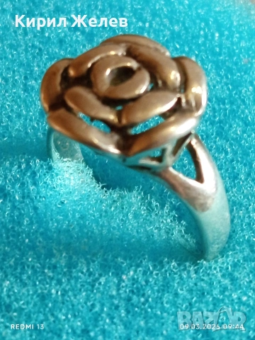 Модерен сребърен пръстен флорален мотив стил и елегантност много красив 42216, снимка 7 - Пръстени - 53762806