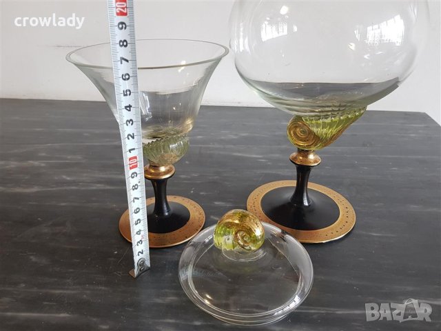 Дизайнерско и авторско Elime ръчно стъкло Мурано Чаша и Купа, снимка 10 - Декорация за дома - 40919496