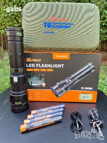 Супер мощен LED лазерен фенер YM-G500 и YM-G600/3200м/4000lm, снимка 3 - Къмпинг осветление - 51545223