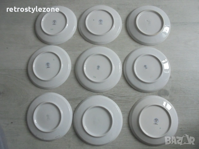 № 8467 Сет от 9 порцеланови чинии с илюстрации на риби  Colditz Germany, снимка 6 - Други ценни предмети - 53220811