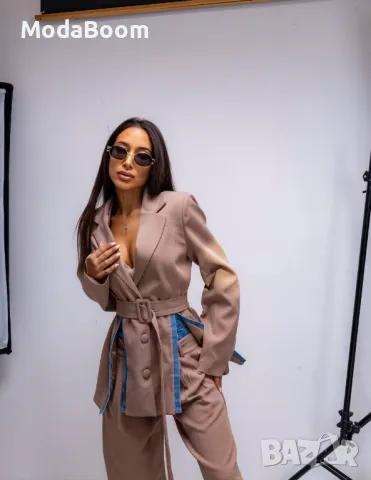 Дамски стилен кафяв комплект , снимка 4 - Комплекти - 47519971