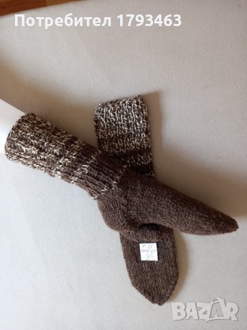 Ръчно плетени мъжки чорапи от вълна, размер 38, снимка 1