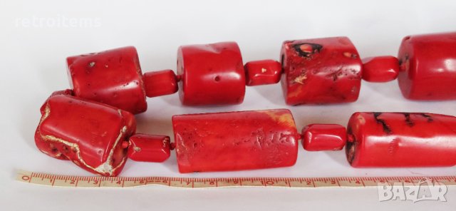 Антикварна Огърлица от Огромни Естествени Корали. Тегло 1.035 кг!, снимка 4 - Колиета, медальони, синджири - 41147175