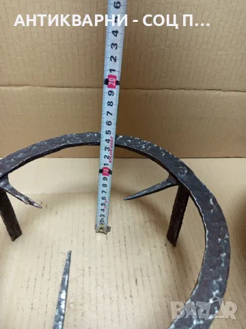 Комплект Соц Стари Ръчно Ковани Медна Тенджера С Саджек Пиростия За Огнище Номер 9., снимка 10 - Антикварни и старинни предмети - 49924280