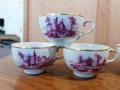 Ръчно рисуван порцеланов сервиз за кафе Purpur Camaieu. , снимка 3