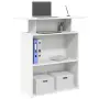 vidaXL Рецепционно бюро, бяло, 100x40x104 см, инженерно дърво, снимка 2