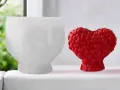 3D сърце от сърца на стойка силиконов молд форма фондан шоколад смола гипс свещ сапун, снимка 1