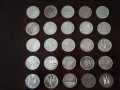 Сребърни монети 5 марки ФРГ всички 1966-1979 г., снимка 2