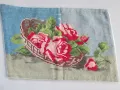 Ръчно шит Гоблен рози 27х18см., снимка 3