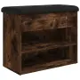 vidaXL Пейка за обувки, опушен дъб, 62x32x50 см, инженерно дърво, снимка 1