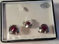 комплект ръкавели с червен камък  7/4, снимка 2