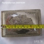 Посребрена  кутия с  коне, метал, кон жокей, принт, религия, Христос, Мона Лиза, снимка 4