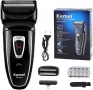 Тример за мъже Kemei KM-8013 с миеща се глава, Черен, снимка 9