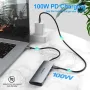 WIMUUE 6 в 1 USB C адаптер за MacBook Pro/Air,Многопортова докинг станция за USB тип C лаптопи - USB, снимка 6