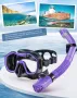 Lealinga Комплект маска и шнорхел за възрастни, 2 броя, черно и лилаво, снимка 5