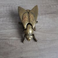 Месингов пепелник муха, снимка 6 - Антикварни и старинни предмети - 38925521