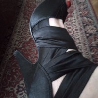 Дамски сатенени сандали, снимка 2 - Сандали - 41457127