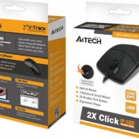 Мишка A4Tech Optical 2X Click Mouse OP-620D 1000 DPI USB- Black, снимка 1 - Клавиатури и мишки - 33803987