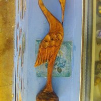 Дървена статуетка на чапла, снимка 1 - Други ценни предмети - 38714762