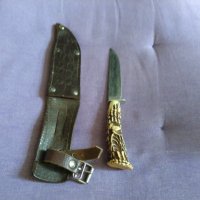 Fes Rostfrei немски нож от соца с калъф естествена кожа за колан 185х100мм, снимка 1 - Ножове - 41658641
