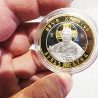 Сребърна инвестиционна монета чисто сребро 999 и с 24к- Исус Христос 40 мм, капсула и сертификат, снимка 4 - Антикварни и старинни предмети - 36051096