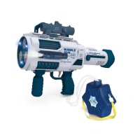 Пистолет за сапунени балончета Mercado Trade, Със светлини Базука, USB, Син, снимка 2 - Електрически играчки - 41334446