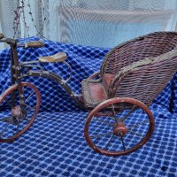 Антикварен велосипед рикша за кукли, снимка 1 - Колекции - 39105733