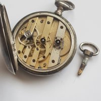 Стар джобен сребърен часовник, снимка 3 - Джобни - 35967931
