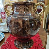 Страхотна голяма много красива антикварна белгийска порцеланова амфора ваза купа , снимка 5 - Декорация за дома - 42479031