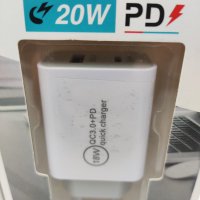 Fast charger 20w QC+3.0 Usb type c , снимка 3 - Оригинални зарядни - 41382371